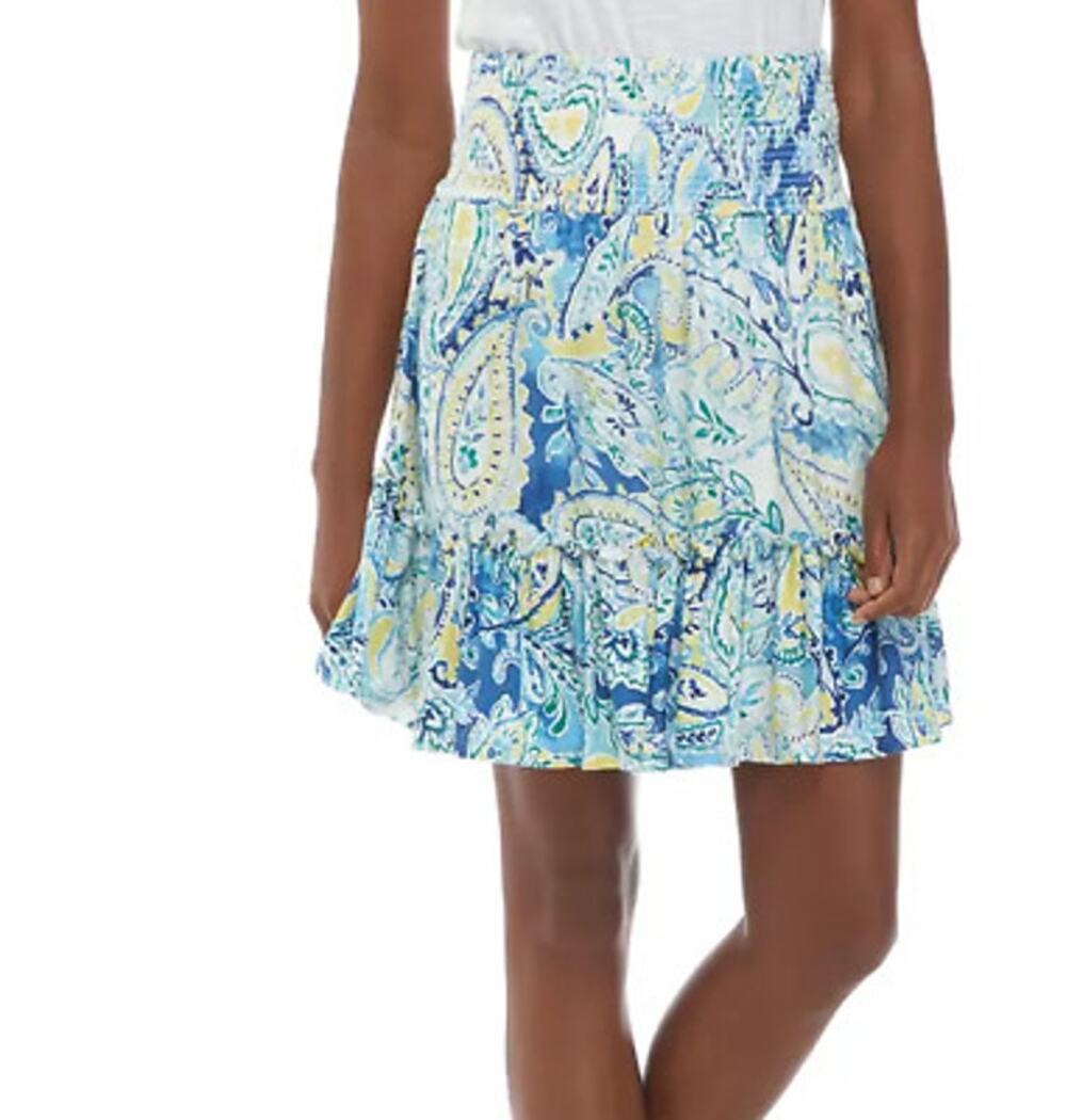 Lauren Ralph Lauren Paisley Smocked Waist Skirt Size S Small